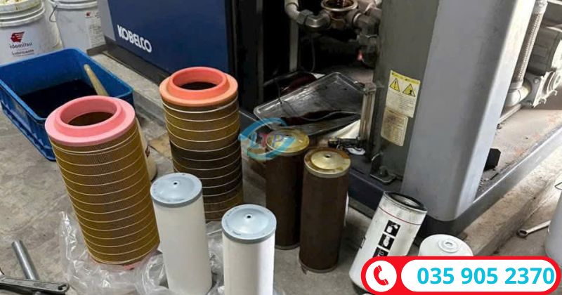 Lọc gió máy nén khí bị nghẹt