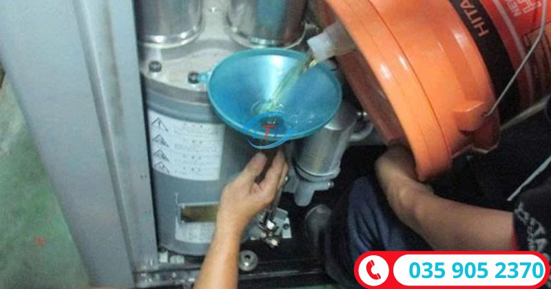 thay dầu máy nén khí chuyên nghiệp - Lộc Thiên Phát