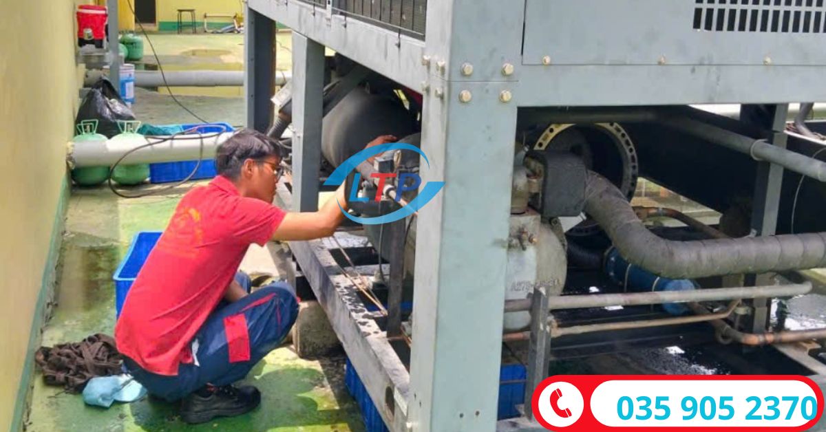 Dự Án Xử Lý Xì Gas Máy Lạnh Chiller 15.0HP Tại Công Ty TNHH Timber Industries