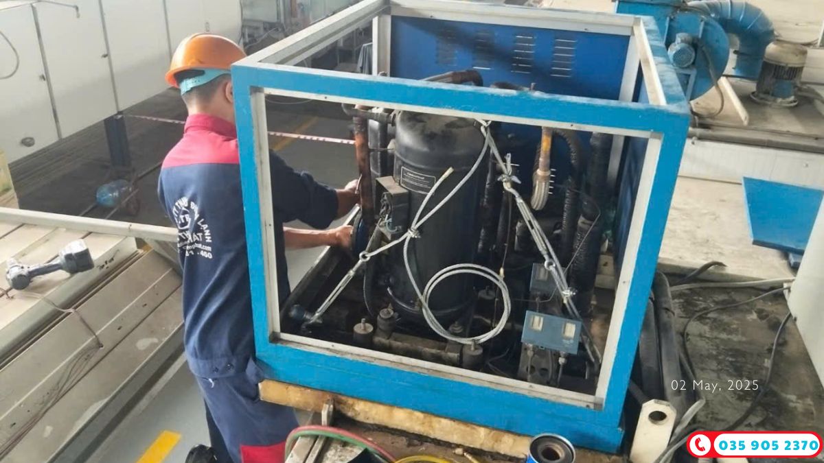 Dự án: Sửa chữa xì gas máy lạnh công nghiệp tại Công ty TNHH Công nghiệp DONA Quế Bằng