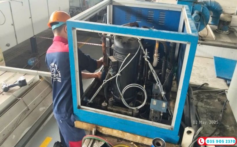 Dự án: Sửa chữa xì gas máy lạnh công nghiệp tại Công ty TNHH Công nghiệp DONA Quế Bằng