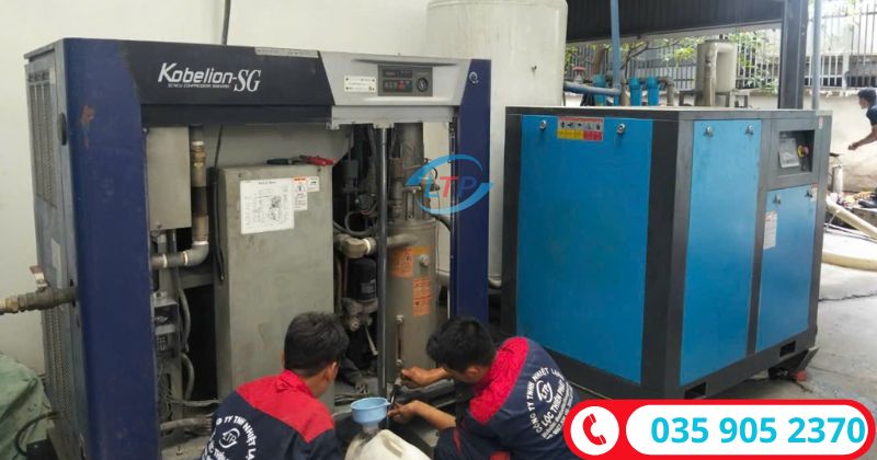 kiểm tra dầu máy nén khí  - Lộc Thiên Phát