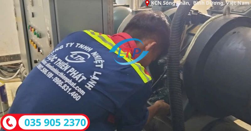 sửa chữa địa tu máy nén lạnh chiller -Lộc Thiên Phát
