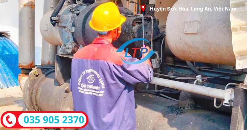 vệ sinh bảo dưỡng chiller tại KCN Đức Hòa-Long An